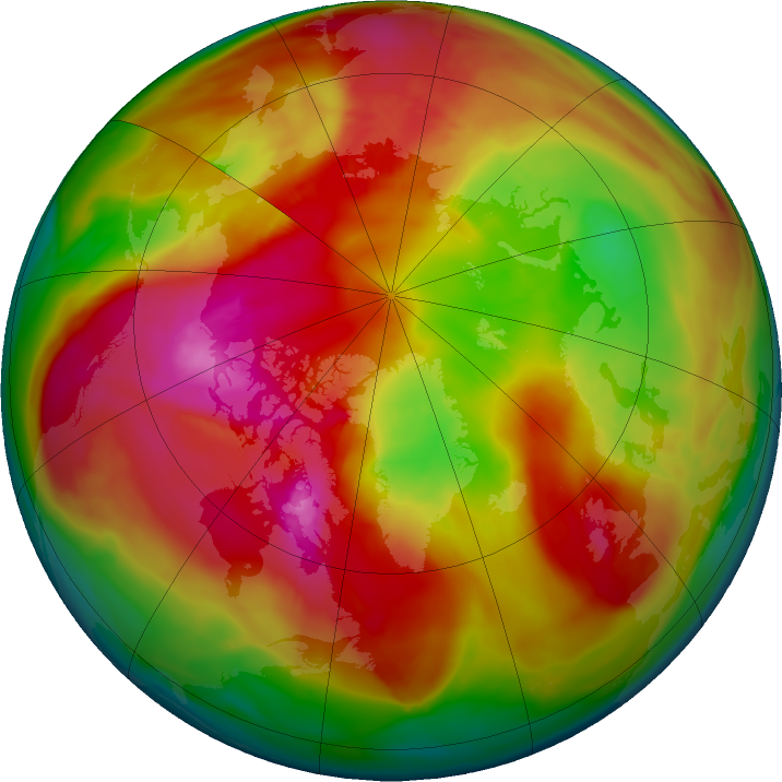 Arctic ozone map for 02 March 2024